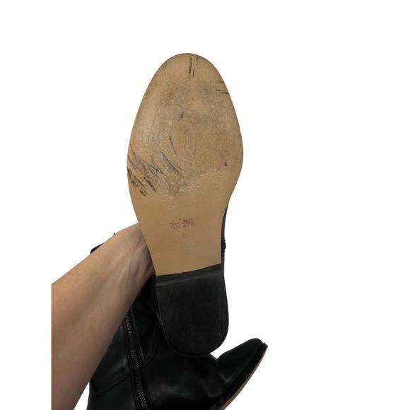 Coach Linette Tall Leather Riding Boots~Black~Size 8B~Straps~GORGEOUS - Picture 10 of 11